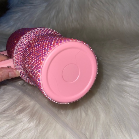 Pink Rhinestone Tumbler Stainless Steel Style 40oz with Handle New - Picture 7 of 15